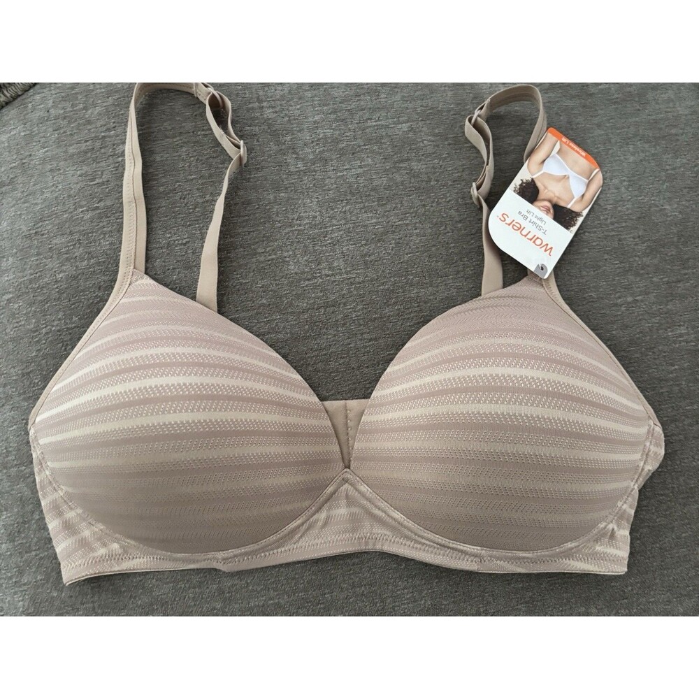 NWT Warners T-Shirt Light Lift Wireless Bra 38C Beige